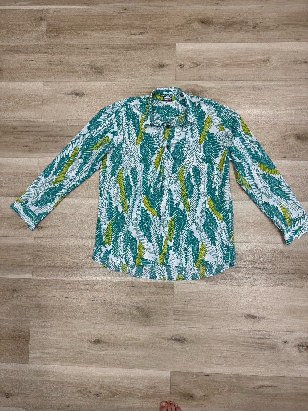 Manuhealii Teal & Lime Aloha Shirt